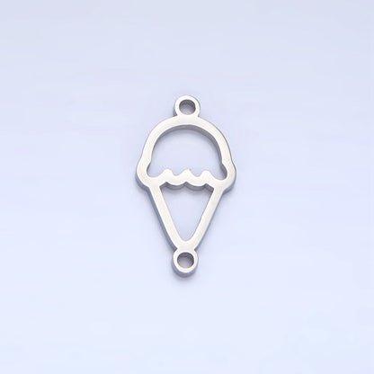 Stainless Steel Ice Cream Dessert Charm Connector in Gold &amp; Silver | G-465