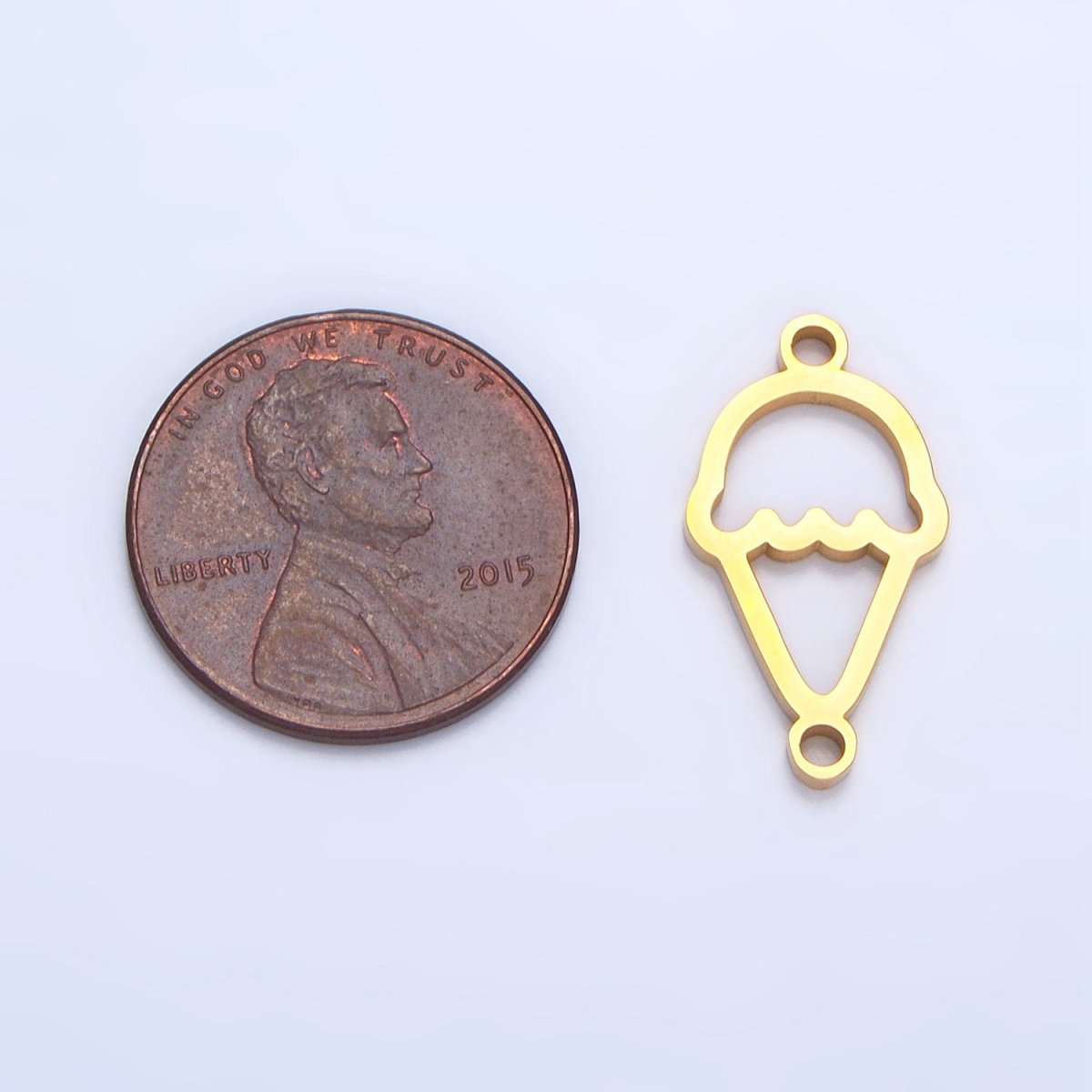 Stainless Steel Ice Cream Dessert Charm Connector in Gold &amp; Silver | G-465
