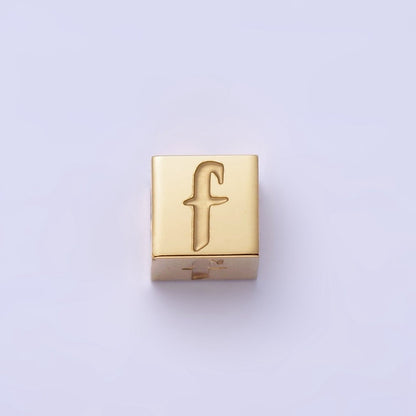 Stainless Steel Initial Letter A-Z Old English Gothic Alphabet Font 5mm Gold Bead | A-937-A-949