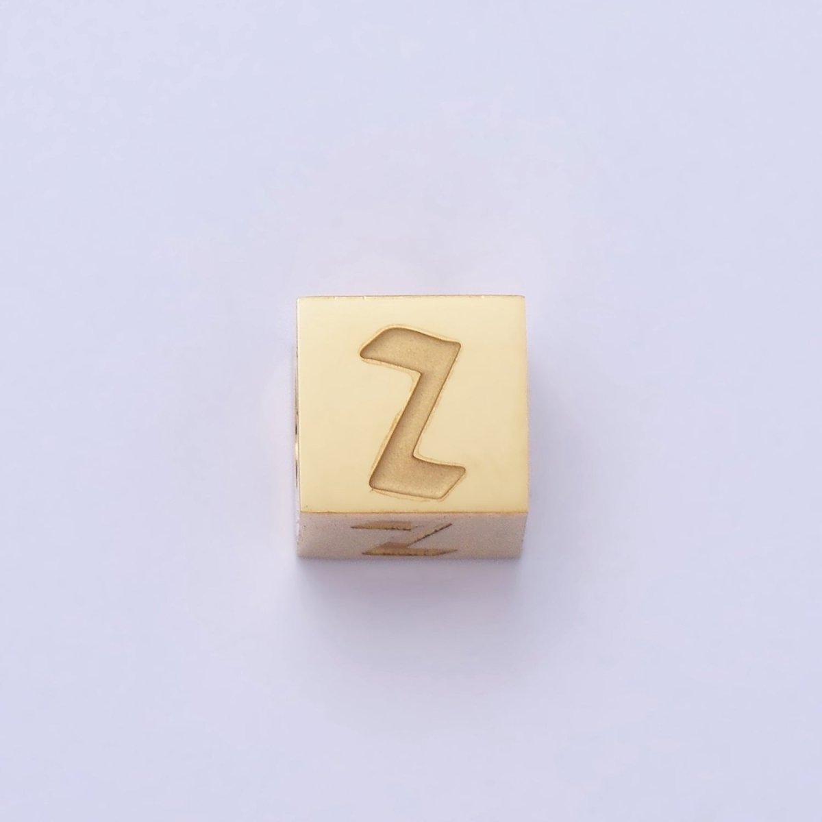 Stainless Steel Initial Letter A-Z Old English Gothic Alphabet Font 5mm Gold Bead | A-937-A-949