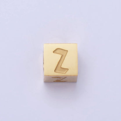 Stainless Steel Initial Letter A-Z Old English Gothic Alphabet Font 5mm Gold Bead | A-937-A-949