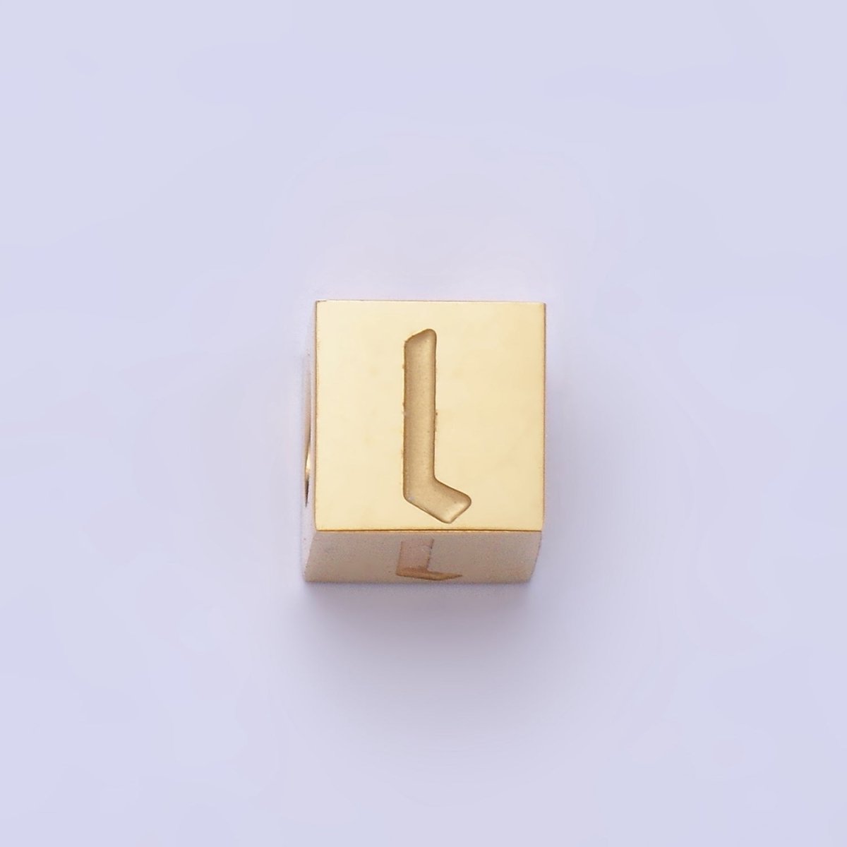 Stainless Steel Initial Letter A-Z Old English Gothic Alphabet Font 5mm Gold Bead | A-937-A-949