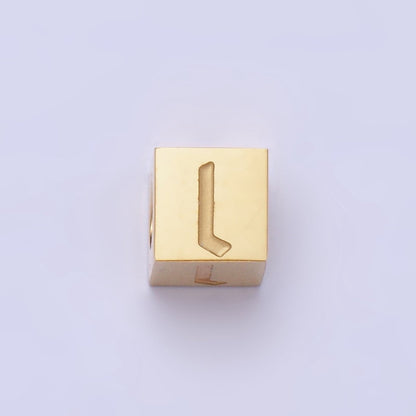 Stainless Steel Initial Letter A-Z Old English Gothic Alphabet Font 5mm Gold Bead | A-937-A-949
