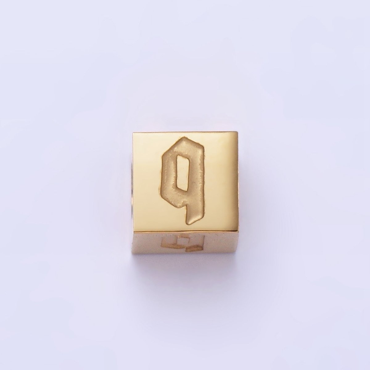 Stainless Steel Initial Letter A-Z Old English Gothic Alphabet Font 5mm Gold Bead | A-937-A-949