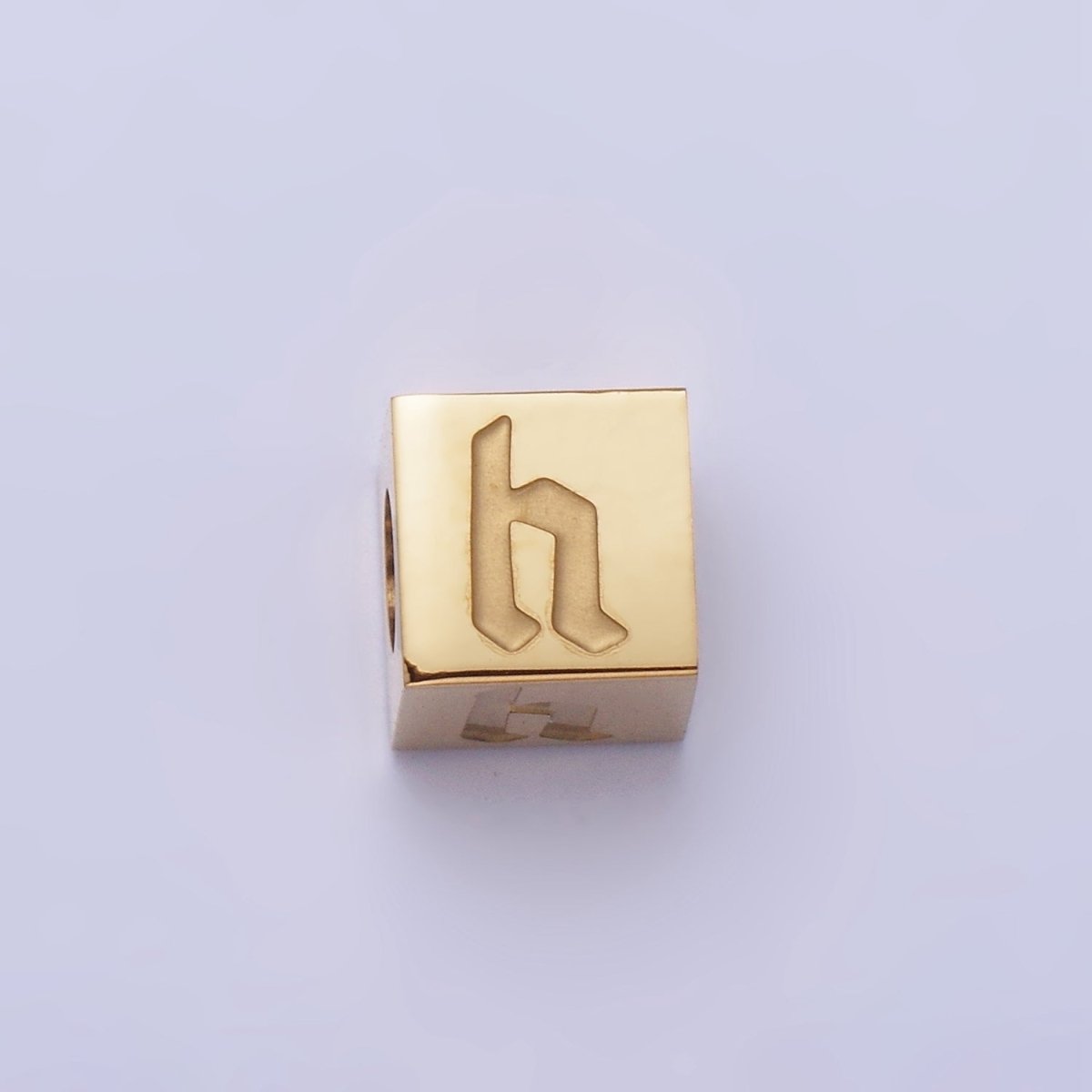 Stainless Steel Initial Letter A-Z Old English Gothic Alphabet Font 5mm Gold Bead | A-937-A-949