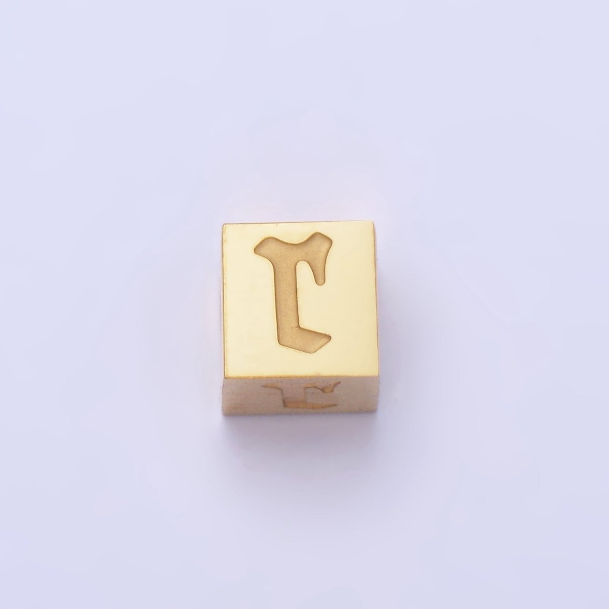 Stainless Steel Initial Letter A-Z Old English Gothic Alphabet Font 5mm Gold Bead | A-937-A-949