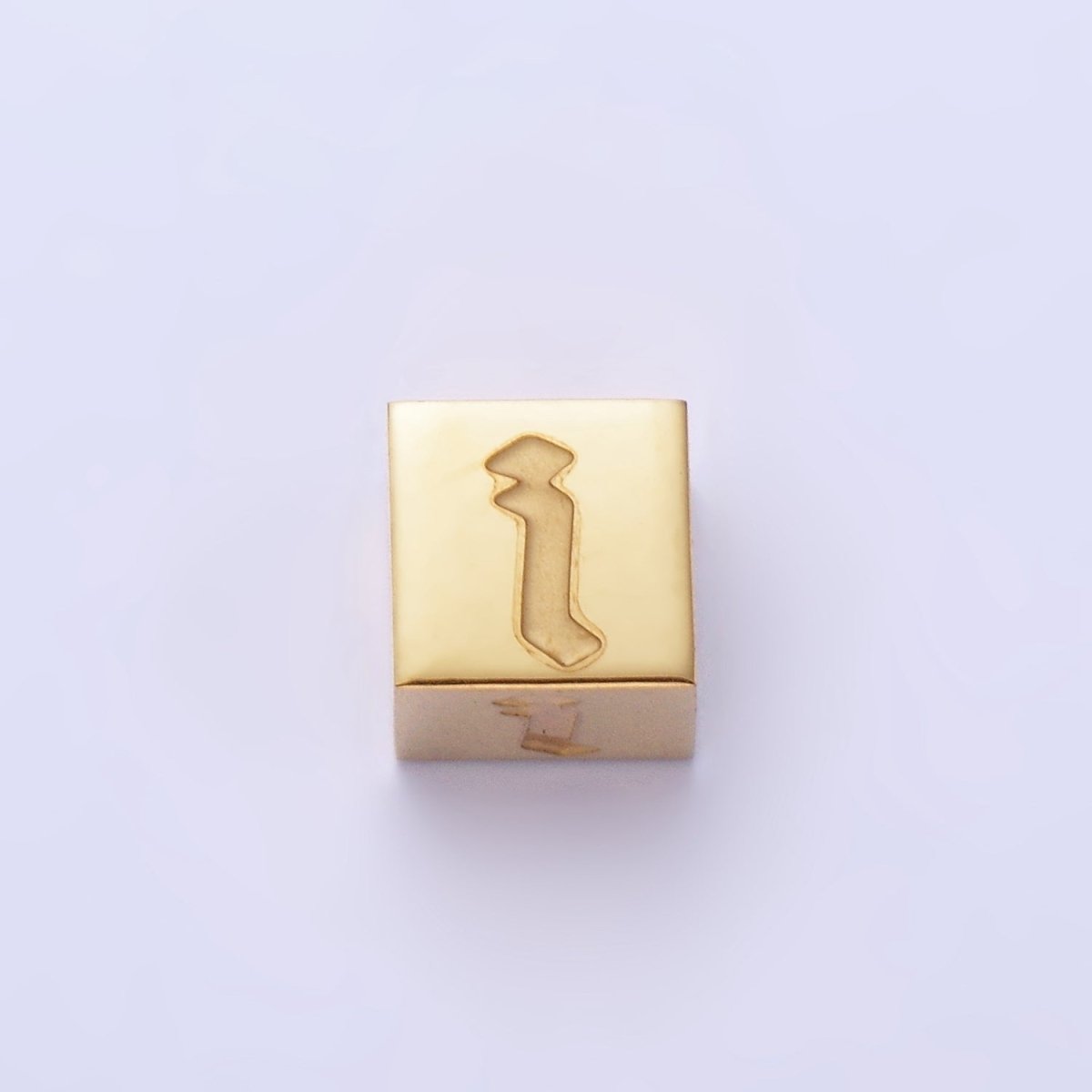 Stainless Steel Initial Letter A-Z Old English Gothic Alphabet Font 5mm Gold Bead | A-937-A-949