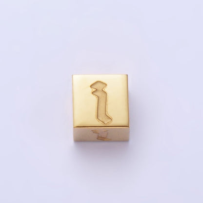 Stainless Steel Initial Letter A-Z Old English Gothic Alphabet Font 5mm Gold Bead | A-937-A-949