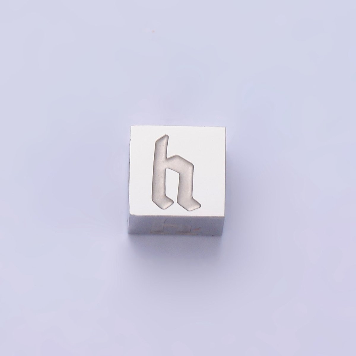 Stainless Steel Initial Letter A-Z Old English Gothic Alphabet Font 5mm Silver Bead | A-950-A-962