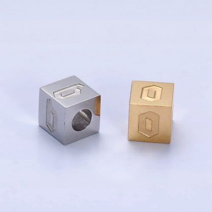 Stainless Steel Initial Letter A-Z Old English Gothic Alphabet Font 5mm Silver Bead | A-950-A-962
