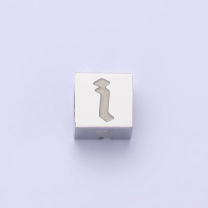 Stainless Steel Initial Letter A-Z Old English Gothic Alphabet Font 5mm Silver Bead | A-950-A-962