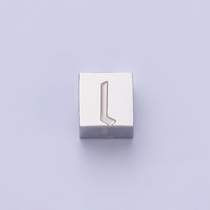 Stainless Steel Initial Letter A-Z Old English Gothic Alphabet Font 5mm Silver Bead | A-950-A-962