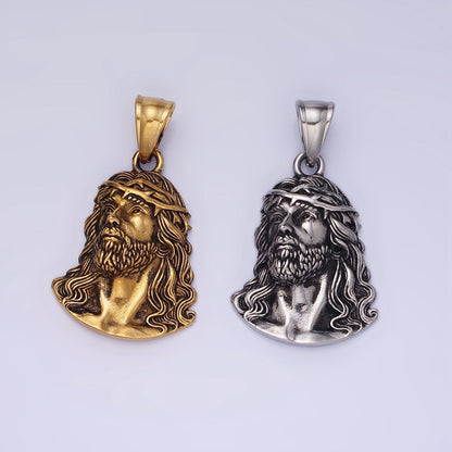 Stainless Steel Jesus Christ Religious Figure Pendant in Gold &amp; Silver | P1213