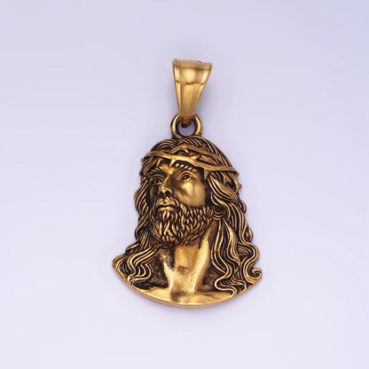 Stainless Steel Jesus Christ Religious Figure Pendant in Gold &amp; Silver | P1213