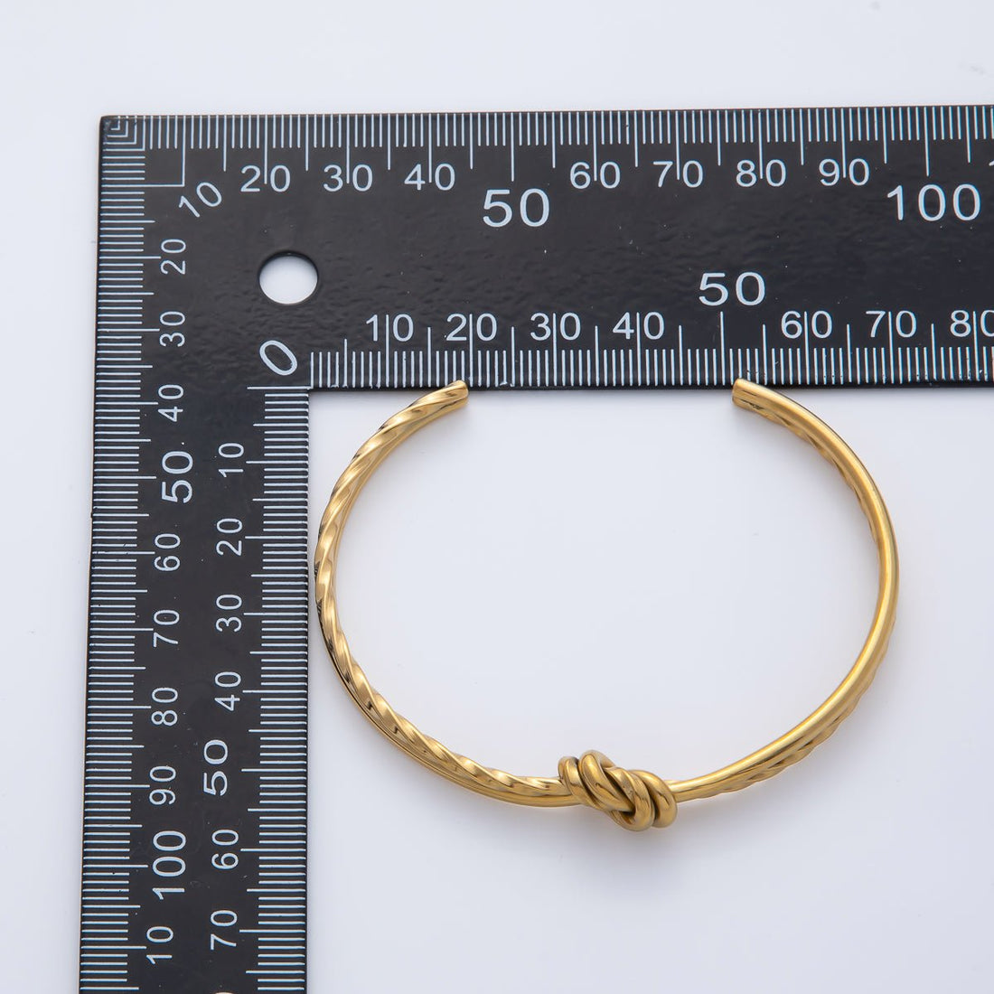 Stainless Steel Knot Twisted Double Band Cuff Bracelet in Gold &amp; Mixed Metal | WA-1218 WA-1225