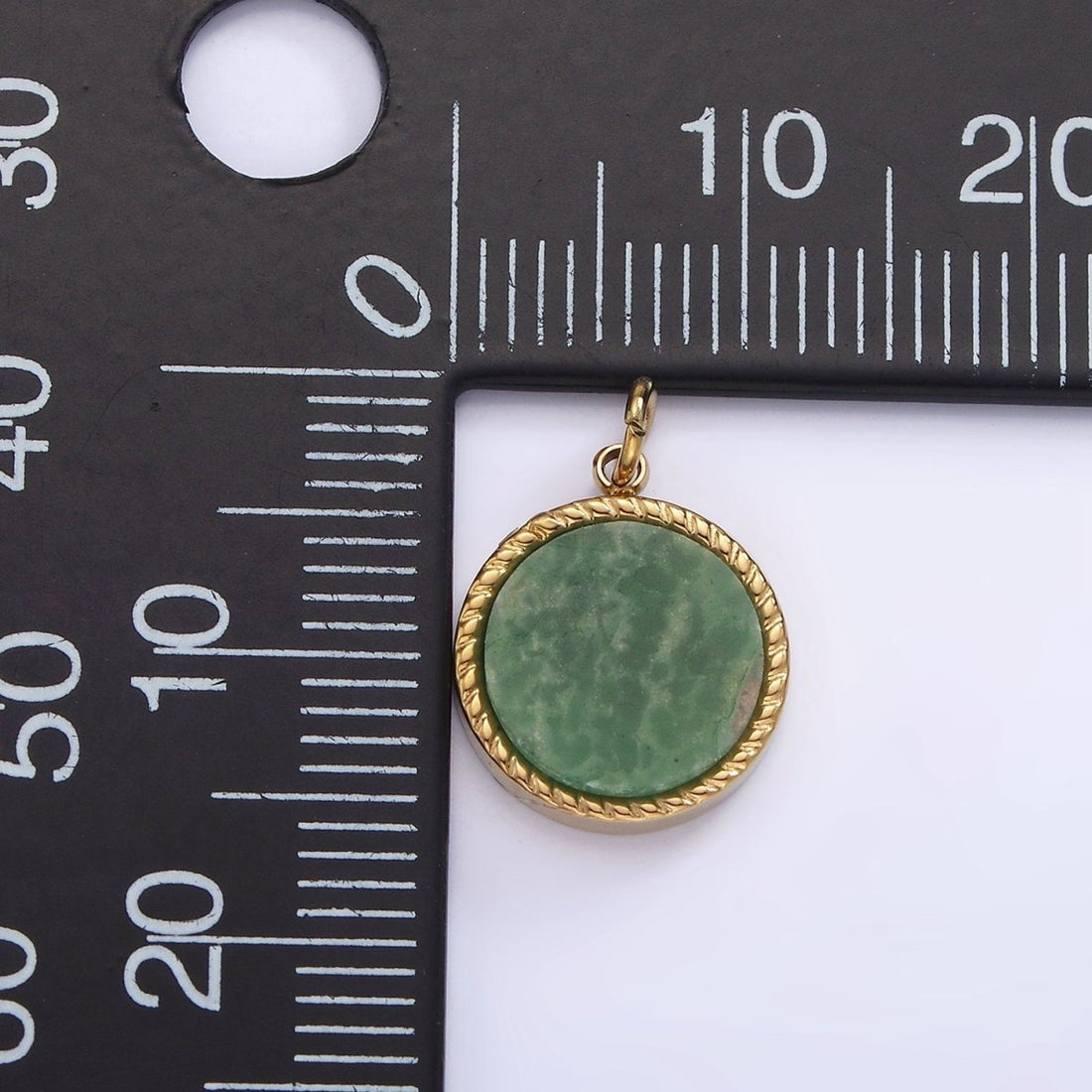 Stainless Steel Lapis Lazuli, Sunstone, Zoisite, Tourmaline, Aventurine Braided Round Charm in Gold &amp; Silver | P-698 ~P-707
