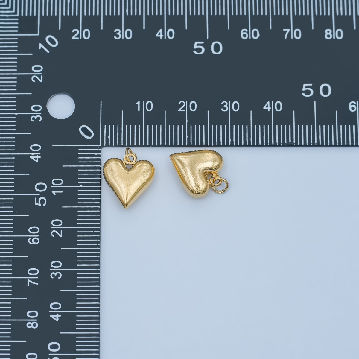 Stainless Steel Line-Textured Minimalist Chubby Heart Charm | P550
