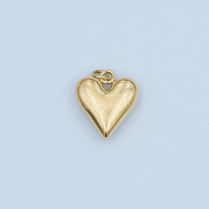 Stainless Steel Line-Textured Minimalist Chubby Heart Charm | P550