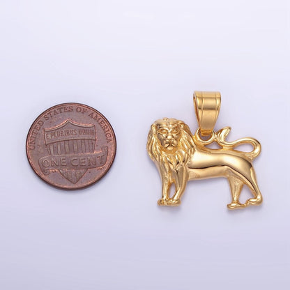Stainless Steel Lion Safari Animal Pendant | P1458