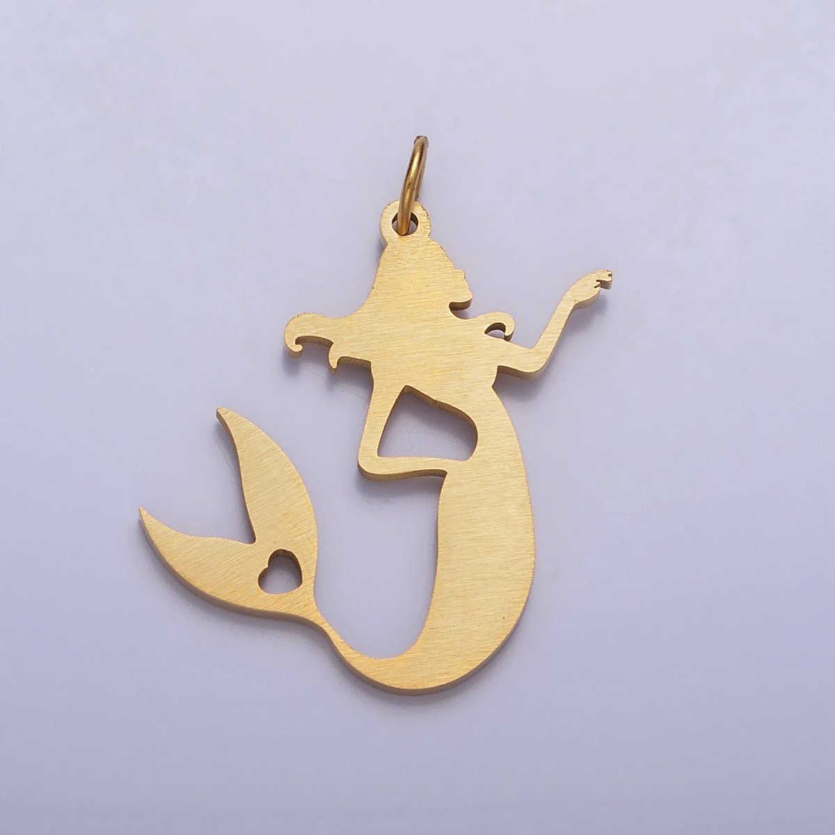 Stainless Steel Little Sea Mermaid Silhouette Charm in Gold &amp; Silver | P884