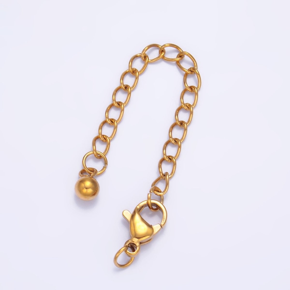 Stainless Steel Lobster Claw Clasps w. 2-Inch Extender Findings  | Z1061