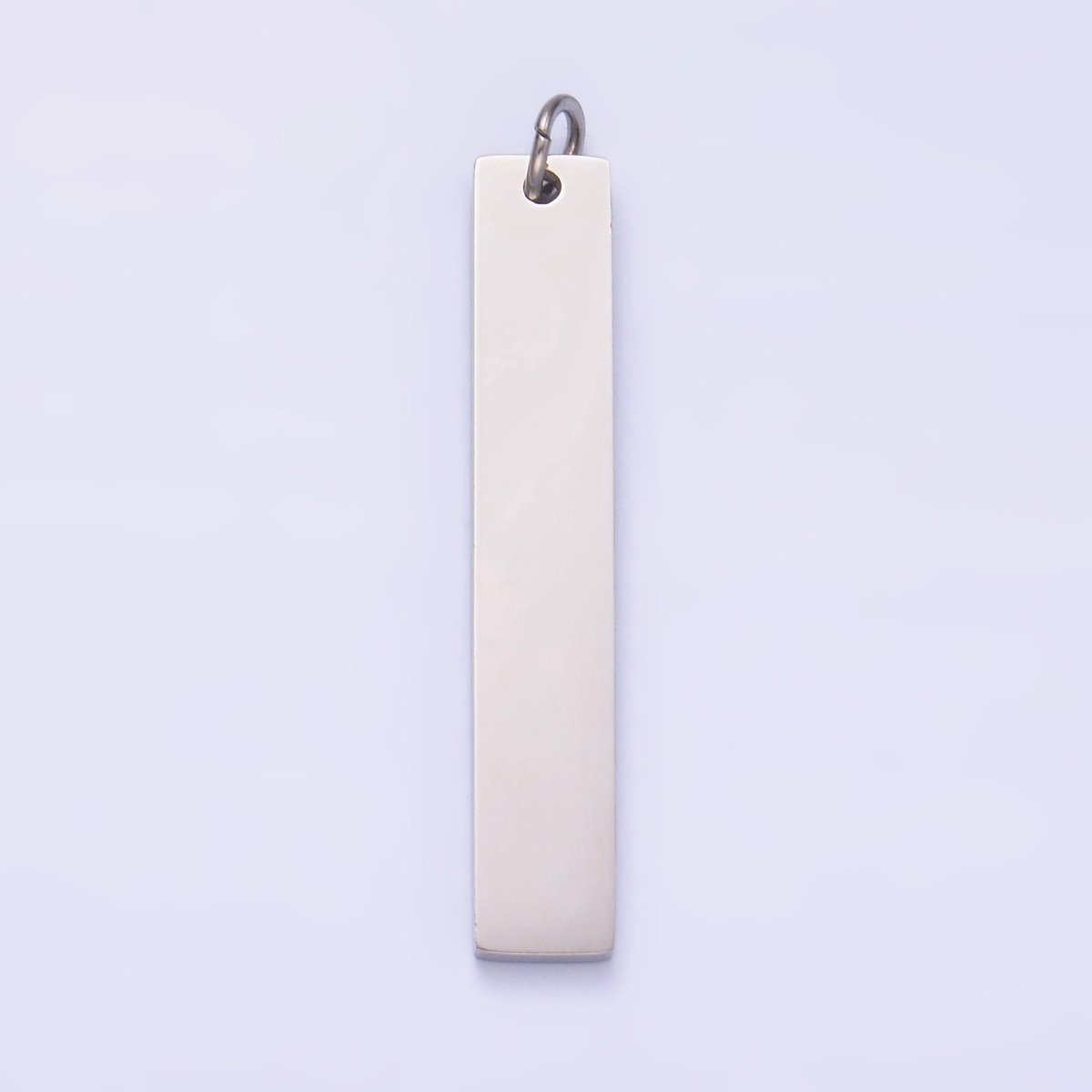 Stainless Steel Long Minimalist Geometric Rectangle Charm in Gold &amp; Silver | P714