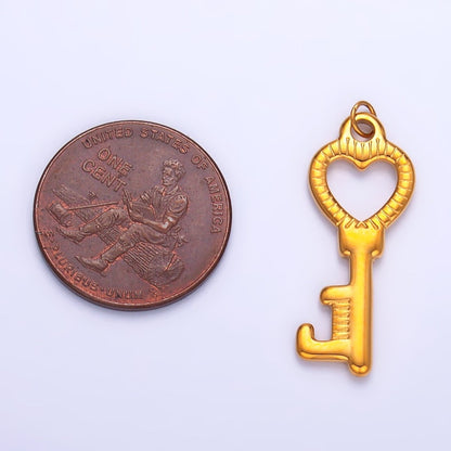 Stainless Steel Love Heart Key Mini Charm | P789