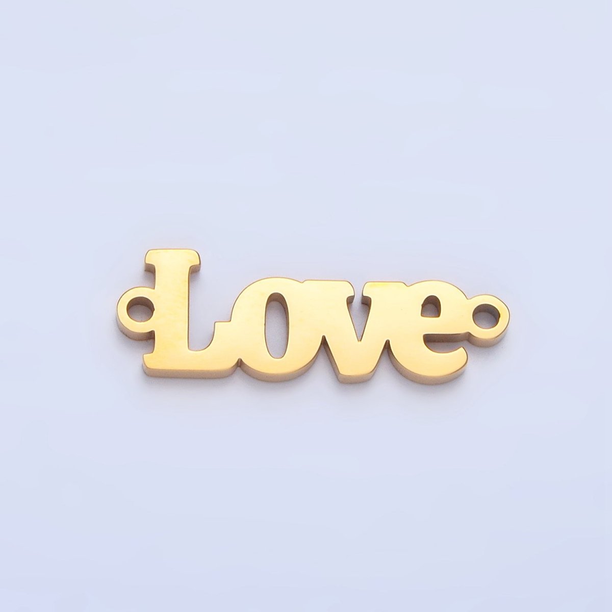 Stainless Steel 22mm "Love" Script Minimalist Connector in Gold &amp; Silver | F268