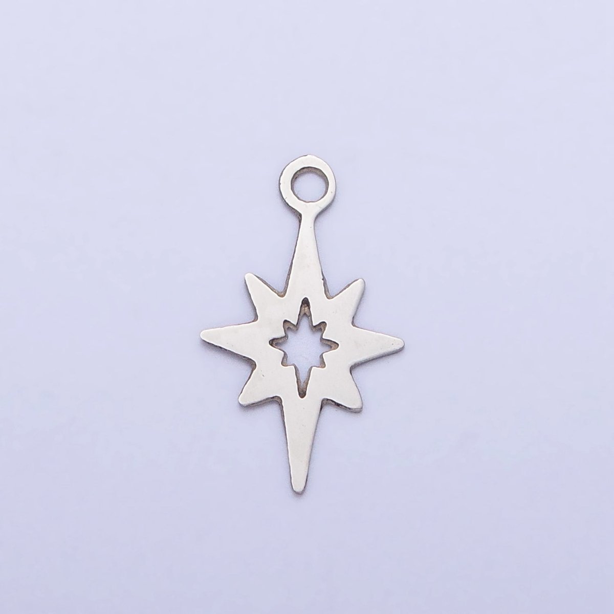 Stainless Steel Mini Open North Star Celestial Add-On Charm in Gold &amp; Silver | P-902