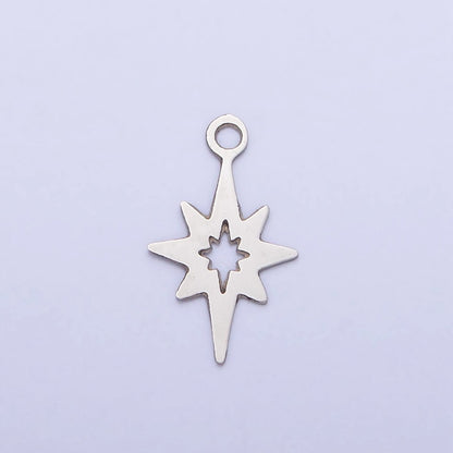 Stainless Steel Mini Open North Star Celestial Add-On Charm in Gold &amp; Silver | P-902