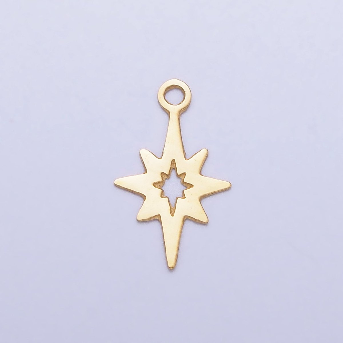Stainless Steel Mini Open North Star Celestial Add-On Charm in Gold &amp; Silver | P-902