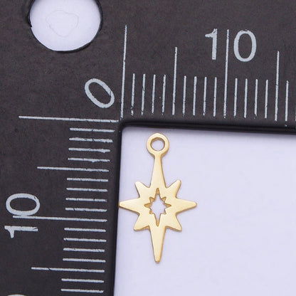 Stainless Steel Mini Open North Star Celestial Add-On Charm in Gold &amp; Silver | P-902