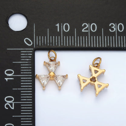 Stainless Steel Mini Triple Triangle CZ Add-On Charm | P1035