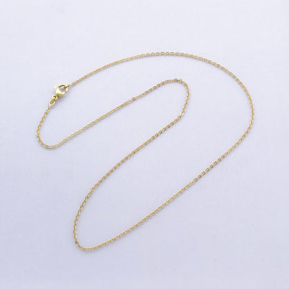 Stainless Steel Minimalist Cable Chain 16 Inch Choker Necklace | WA-2740
