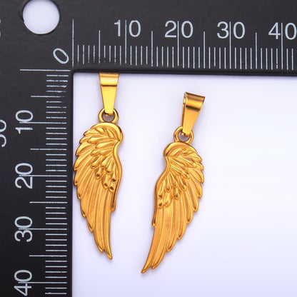 Stainless Steel Minimalist Feather Angel Wings Pendant | P1210