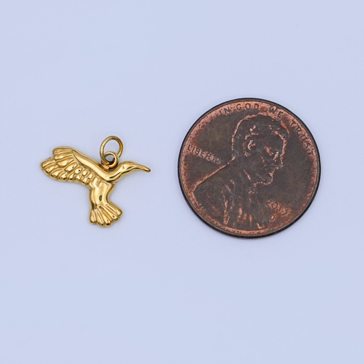 Stainless Steel Minimalist Flying Bird Charm | P647