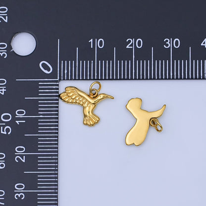 Stainless Steel Minimalist Flying Bird Charm | P647