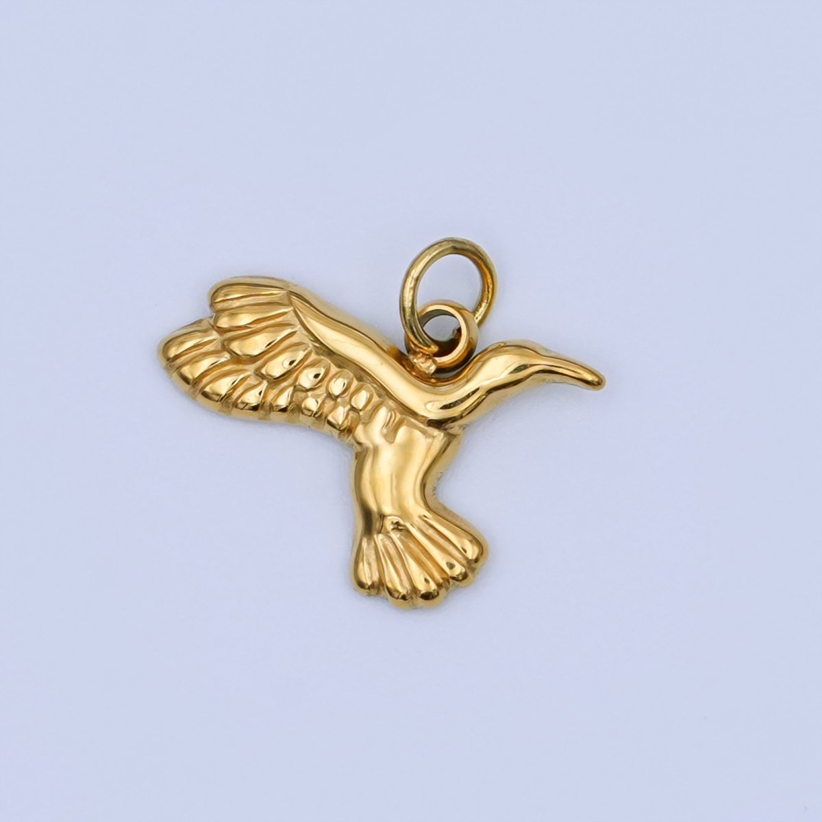 Stainless Steel Minimalist Flying Bird Charm | P647
