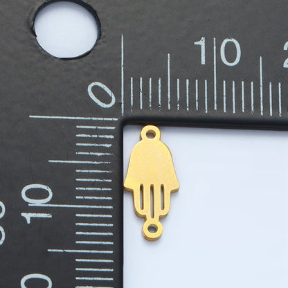 Stainless Steel Minimalist Hamsa Hand Silhouette Outline Connector | F176