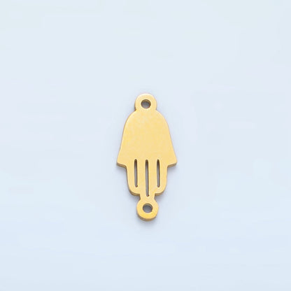 Stainless Steel Minimalist Hamsa Hand Silhouette Outline Connector | F176