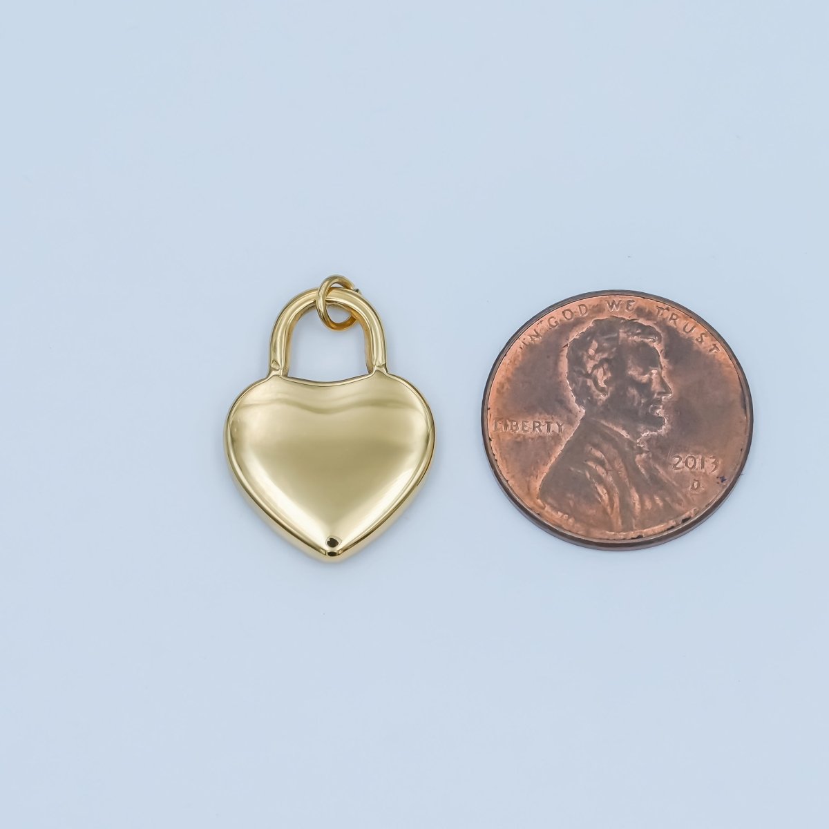 Stainless Steel Minimalist Heart Padlock Charm | P551