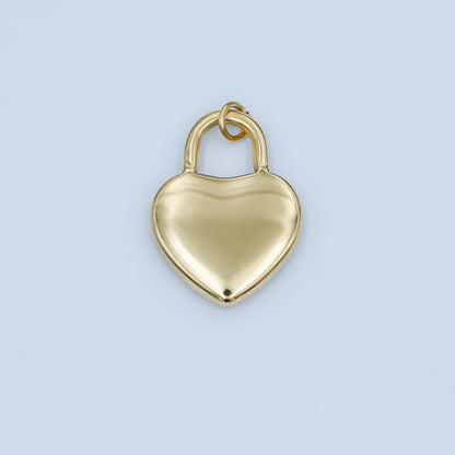 Stainless Steel Minimalist Heart Padlock Charm | P551