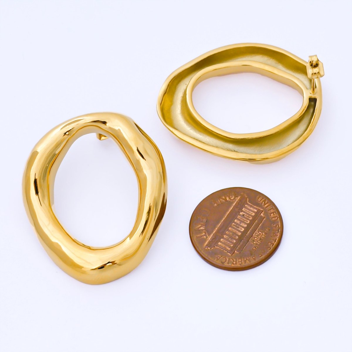 Stainless Steel Minimalist Molten Round Stud Earrings | AB746
