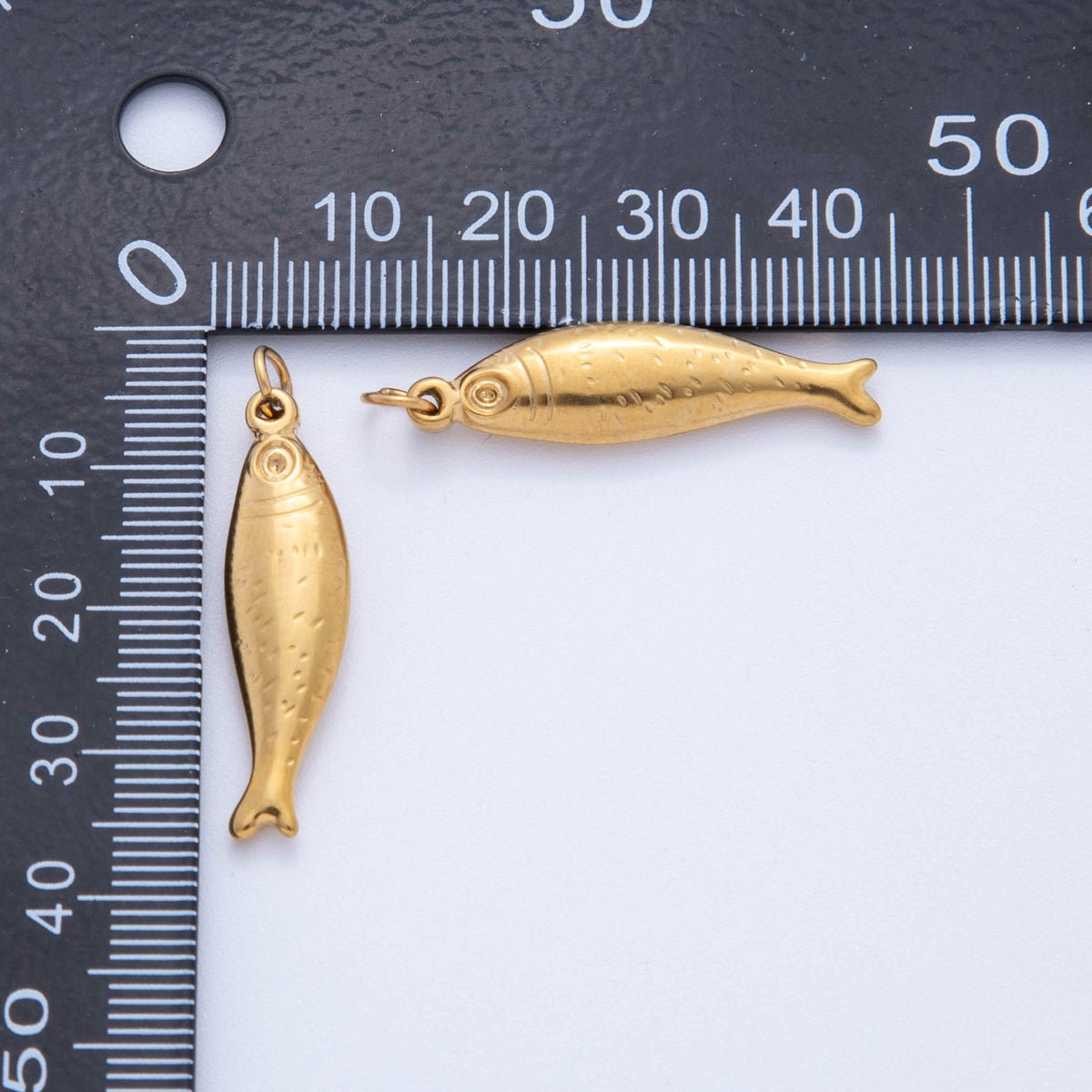 Stainless Steel Minimalist Multidimensional 3D Sardine Fish Charm | AF393