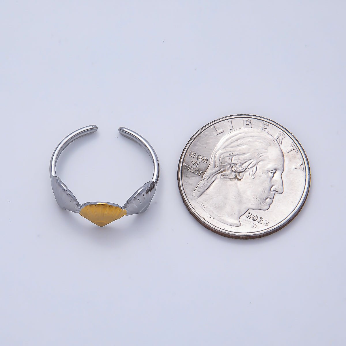 Stainless Steel Mixed Metal Minimalist Triple Scallop Sea Shell Ring | Rings-00190