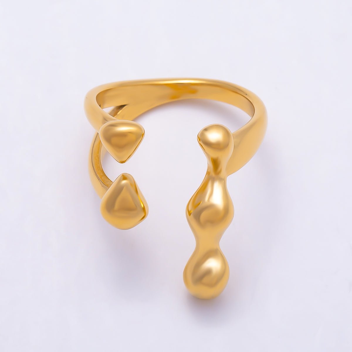 Stainless Steel Molten Drip Wrap Wrap Ring | Rings-00319