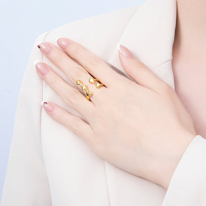Stainless Steel Molten Drip Wrap Wrap Ring | Rings-00319