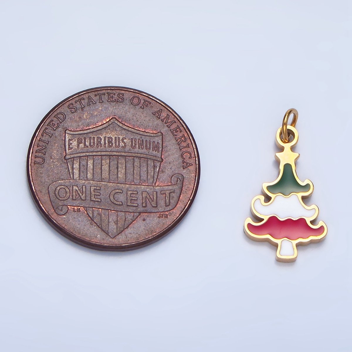 Stainless Steel Multicolor Enamel Christmas Tree Holiday Charm | P1385