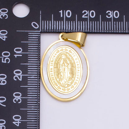 Stainless Steel "Nuestra Señora Guadalupe" Mother Mary Oval Pendant | P1479