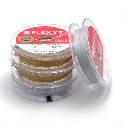 Stainless Steel Nylon Coated Flexible Wire Findings by 10 Meters in Gold &amp; Silver | SP-014